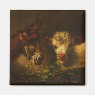 Zwei Freunde (Esel und Lamm) (Nutztiere) Magnet