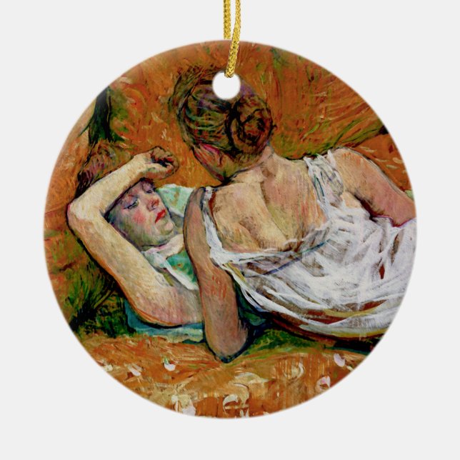 Zwei Freunde von Toulouse-Lautrec (Version 2) Keramikornament (Vorne)