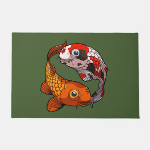 Zwei freundliche Koi Karpfen Schwimmen in einem Ci Fußmatte