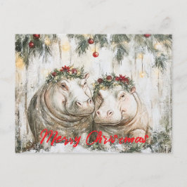 Zwei fröhliche Hippos Postkarte
