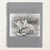 Zwei Füchse Bleistiftskizze Hardcover Planer&Notiz