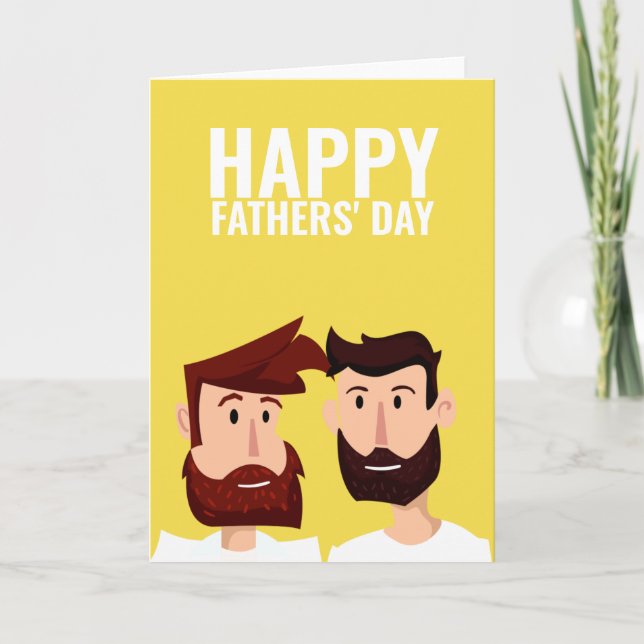 Zwei Gay Vaters Happy Vathers Day Karte (Vorderseite)
