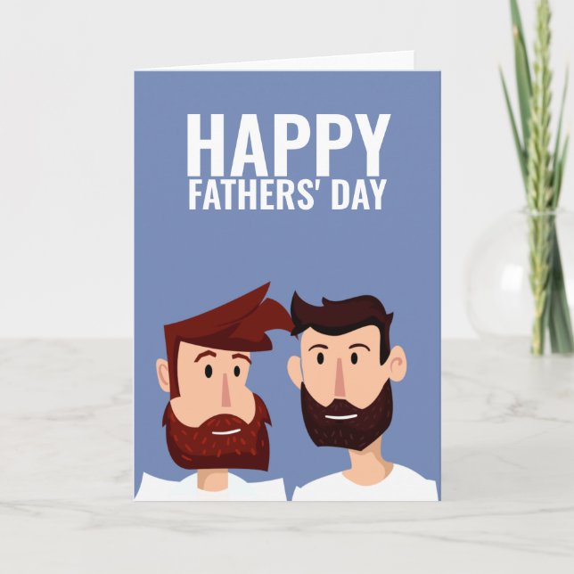 Zwei Gay Vaters Happy Vathers Day Karte (Vorderseite)