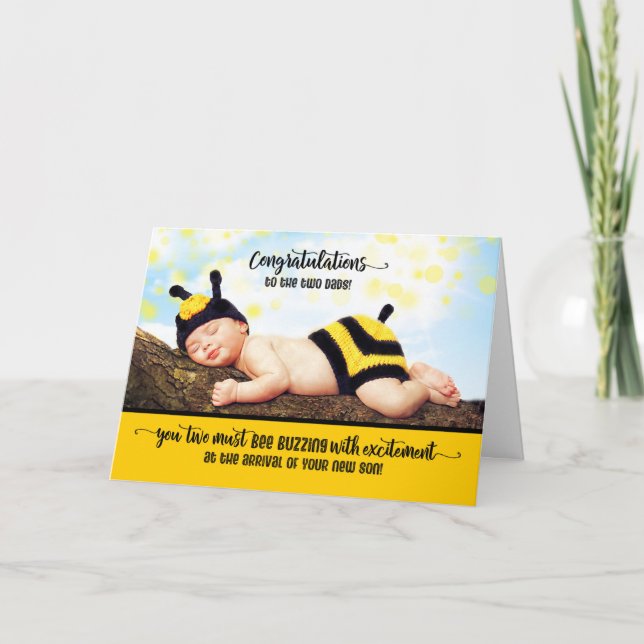 ZWEI Gay Vaters Neue Son Baby Gratulation Karte (Vorderseite)