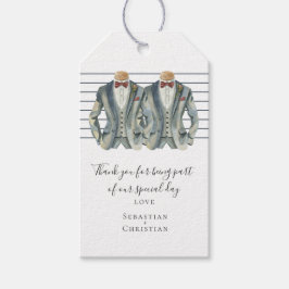 Zwei Gay Wedding in Anzügen Personalisiert Geschenkanhänger