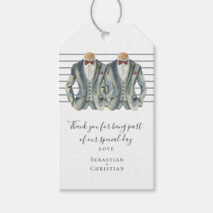 Zwei Gay Wedding in Anzügen Personalisiert Geschenkanhänger