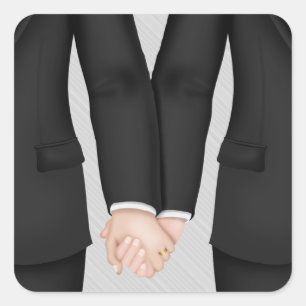 Zwei Gays Wedding Quadratischer Aufkleber