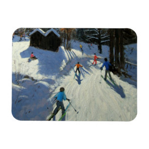Zwei Gebirgshütten Pleney Morzine Magnet