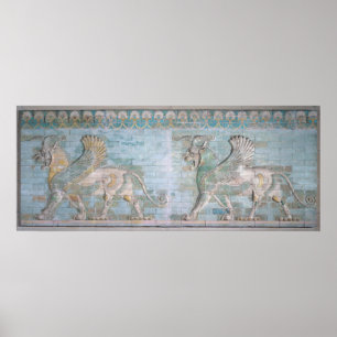 Zwei geflügelten Griffins aus dem Palast Poster