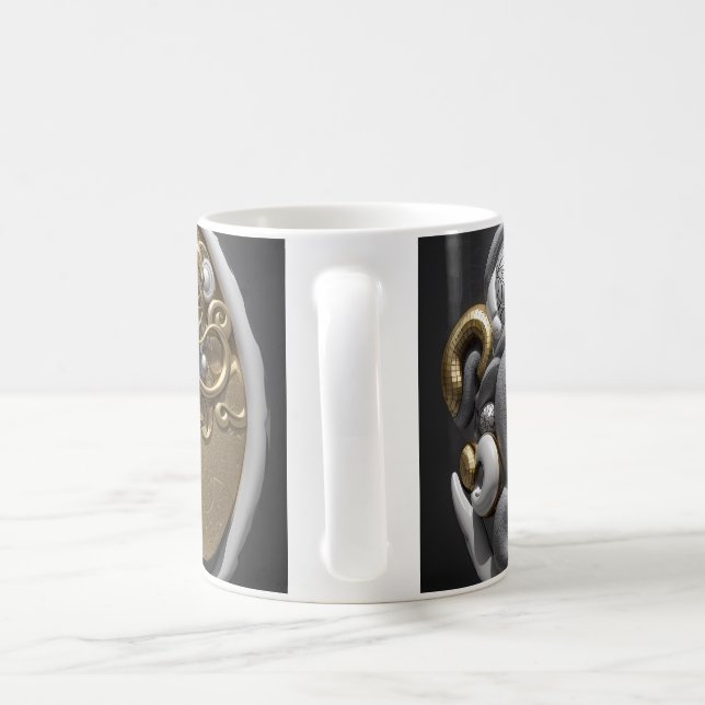 zwei gegensätzliche Kopfelemente von Gehirn und He Kaffeetasse (Henkel)