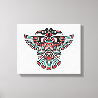 Zwei gehitzte Haida Spirit Bird auf Weiß Leinwanddruck