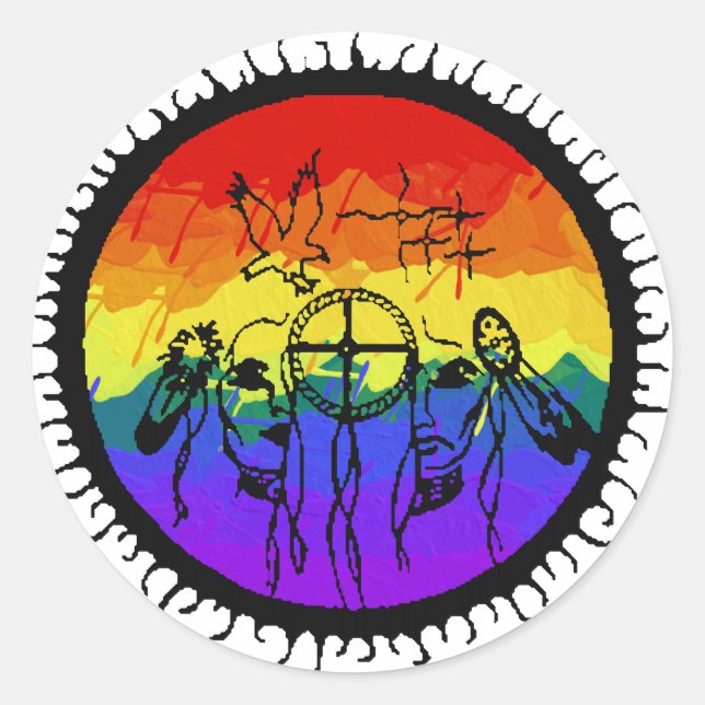 Zwei-Geist-Bergkugel Runder Aufkleber (Vorderseite)