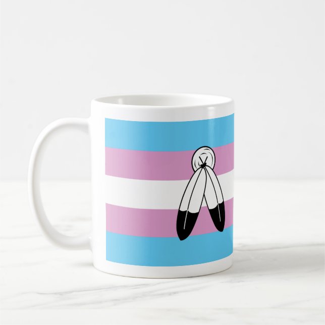 Zwei-Geist-Trans-Stolperflagge Kaffeetasse (Links)