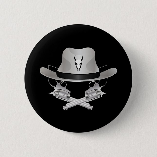 Zwei gekreuzte Gewehre und Hut Button (Vorderseite)