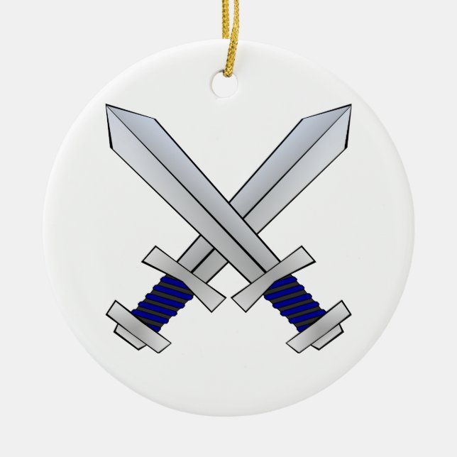 Zwei gekreuzte Schwerter Keramikornament (Vorne)