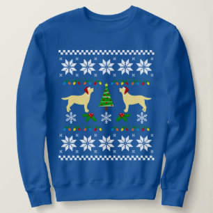 Zwei gelbe Labradors Weihnachtsmuster Sweatshirt