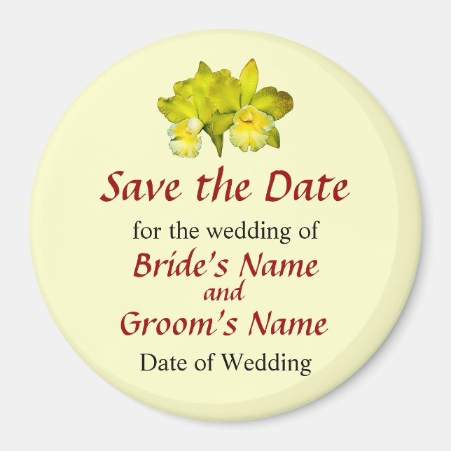 Zwei gelbe Orchideen Save the Date Magnet (Vorne)