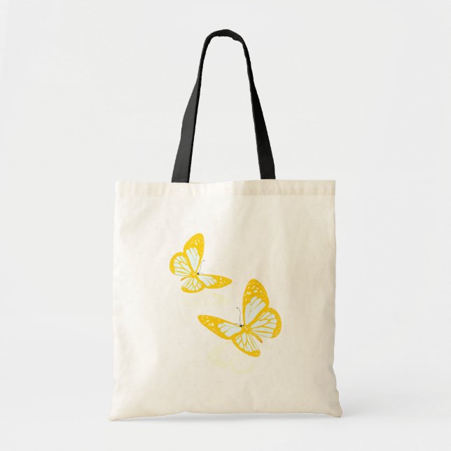 Zwei gelbe Schmetterlings-Taschen-Tasche Tragetasche (Vorne)