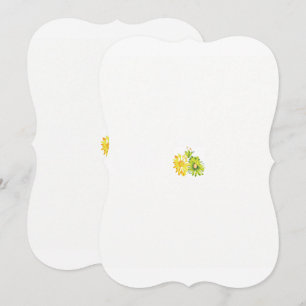 zwei gelbe und grüne Blume auf weißem Hintergrund