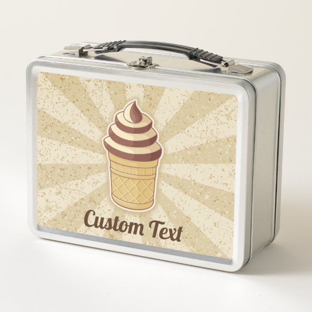 Zwei Geschmacksrichtungen Eiscreme Cup Metal Lunch Metall Brotdose (Vorderseite)