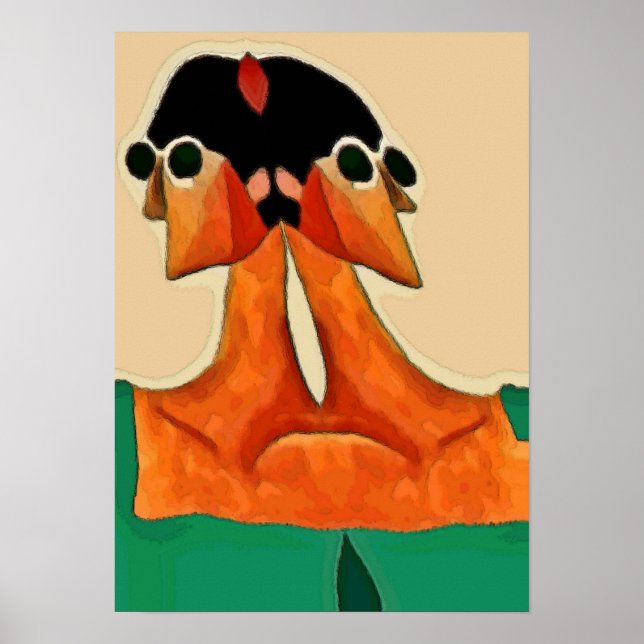 Zwei Gesichter der Frau Abstrakt Poster (Vorne)