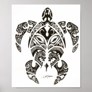 zwei Gesichter (Honu)Schildkröte Poster