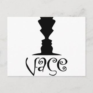 Zwei Gesichter oder Vase-optische Illusion Postkarte