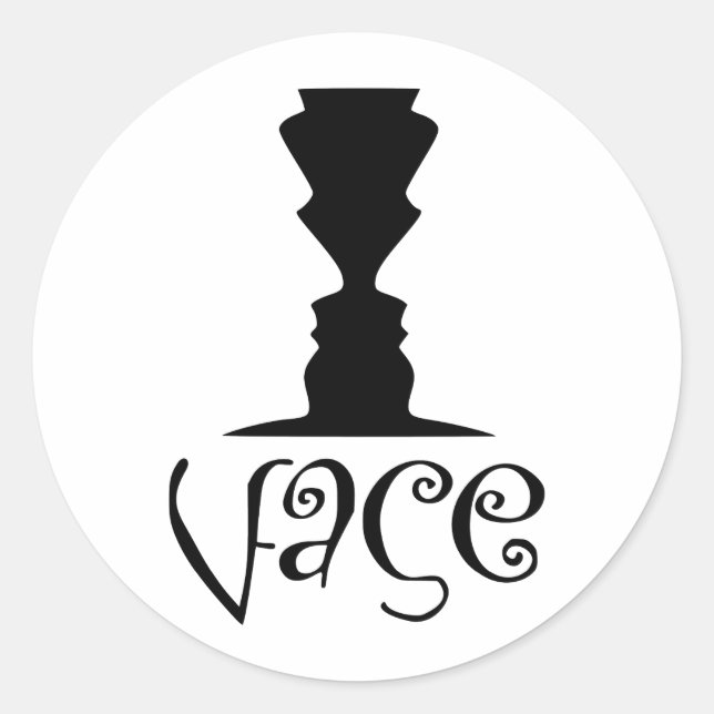 Zwei Gesichter oder Vase-optische Illusion Runder Aufkleber (Vorderseite)