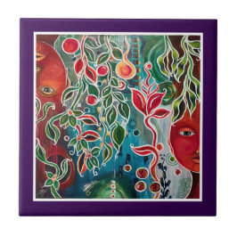 Zwei Gesichtspainting Fliese