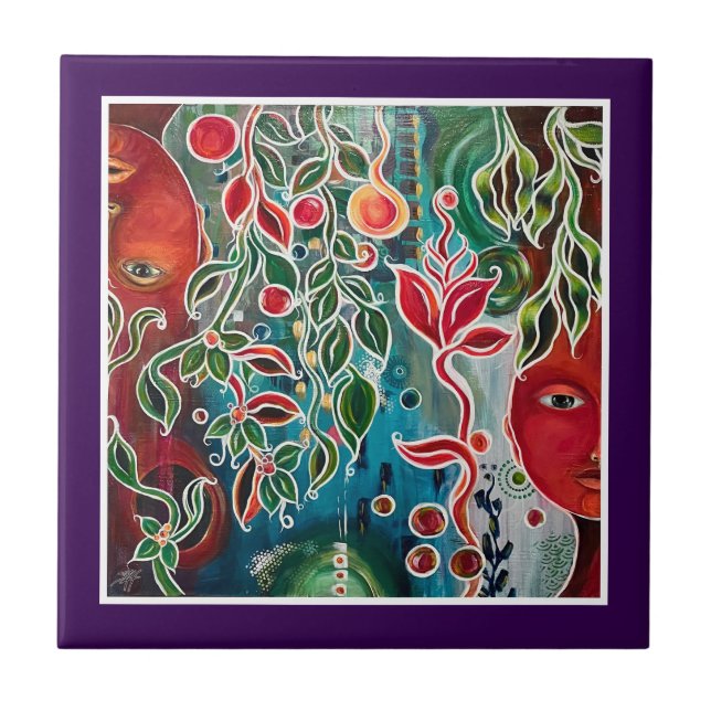 Zwei Gesichtspainting Fliese (Vorderseite)