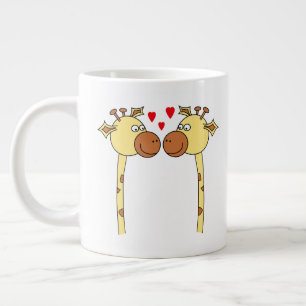 Zwei Giraffen mit den Herzen der Roten Liebe.Carto Jumbo-Tasse