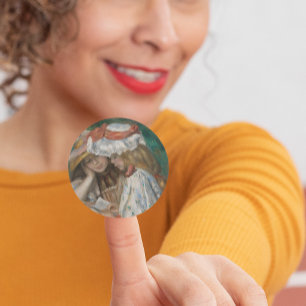 Zwei Girls Reading, Auguste Renoir Art Runder Aufkleber