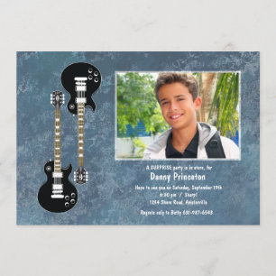 Zwei Gitarren-Foto-Einladung Einladung