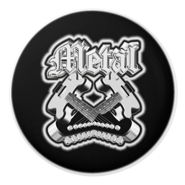 Zwei Gitarren überqueren Keramikknauf (Vorderseite)