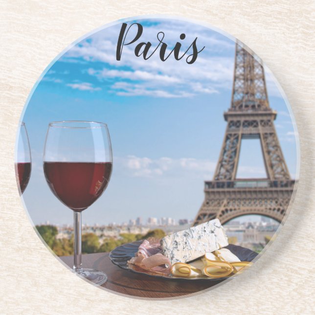 Zwei Gläser Wein im Café von Paris Getränkeuntersetzer (Vorne)