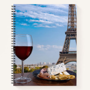 Zwei Gläser Wein im Café von Paris Notizbuch