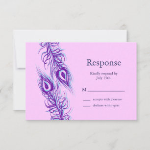 Zwei gleiche Pfauenfedern RSVP Karte