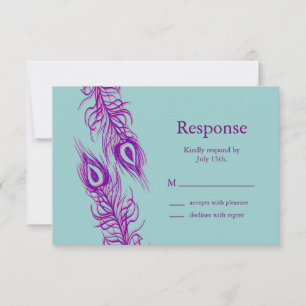 Zwei gleiche Pfauenfedern RSVP Karte