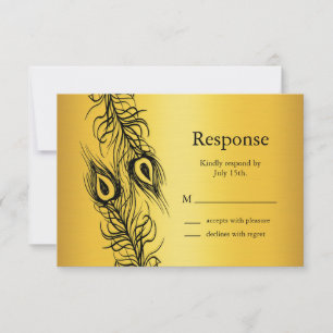 Zwei gleiche Pfauenfedern RSVP Karte