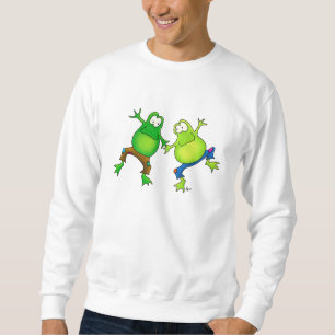 Zwei glückliche springende Frosch-Freunde Sweatshirt