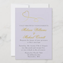 Zwei Gold Hearts | Einladung von Lavender Wedding