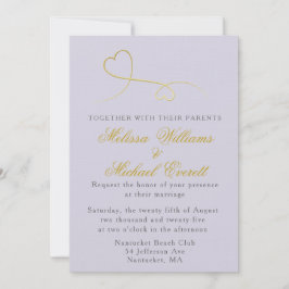 Zwei Gold Hearts | Einladung von Lavender Wedding