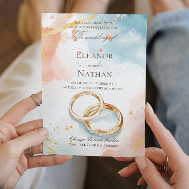 Zwei goldene Hochzeitsringe Einladung (Von Creator hochgeladen)