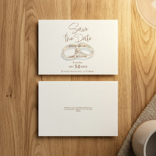 Zwei goldene Hochzeitsringe mutierten Save the Dat Date