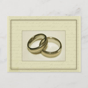 Zwei goldene Hochzeitsringe Postkarte