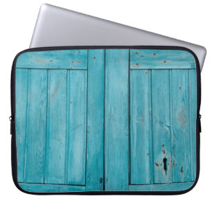 Zwei graue Holztüren Laptopschutzhülle