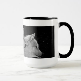 Zwei graue Wolf-Kaffee-Tasse Tasse