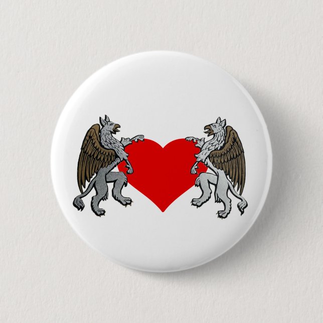 Zwei Greife und ein Herz Button (Vorderseite)