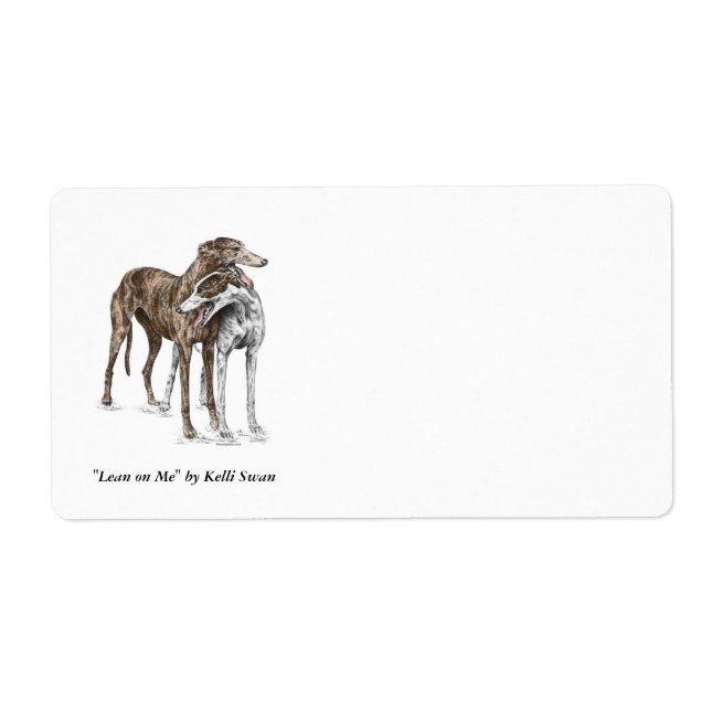 Zwei Greyhound Friends Dog Art (Vorne)