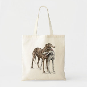 Zwei Greyhound Friends Dog Art Tragetasche